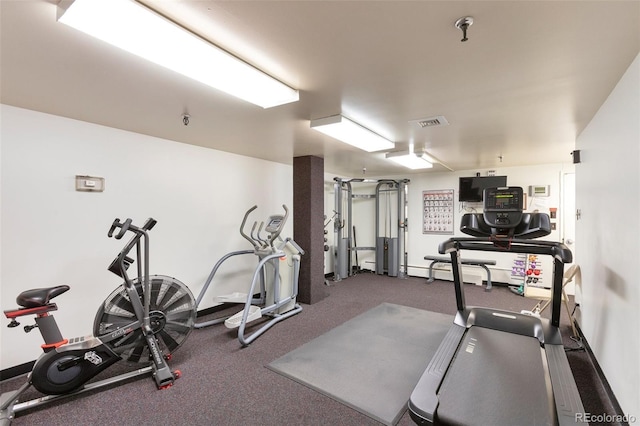 gym featuring visible vents