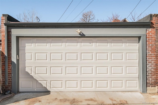 view of garage