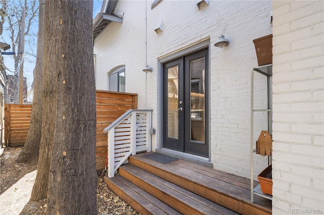 1922 E 18th Ave, Denver, CO 80206 - entrance to property featuring french doors and brick siding