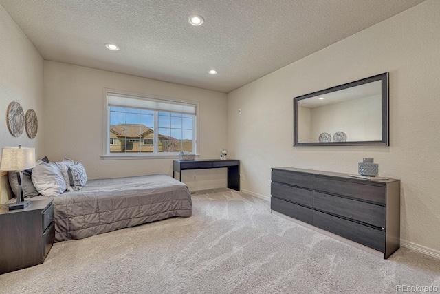 580 Eagle Nest Ct, Golden, CO 80401 - bedroom with carpet flooring, recessed lighting, a textured ceiling, and baseboards