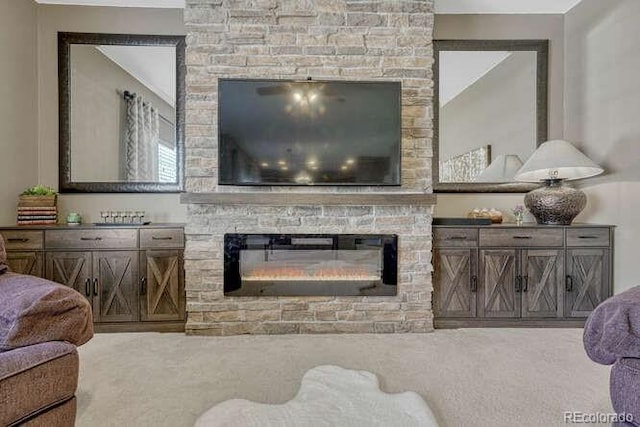 18655 E Garden Pl, Aurora, CO 80015 - living area with crown molding and a fireplace