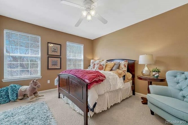 18655 E Garden Pl, Aurora, CO 80015 - bedroom with carpet, baseboards, and a ceiling fan