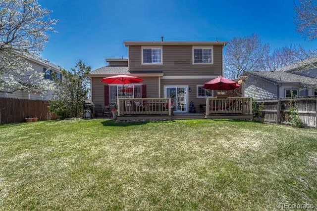 18655 E Garden Pl, Aurora, CO 80015 - rear view of house featuring a wooden deck