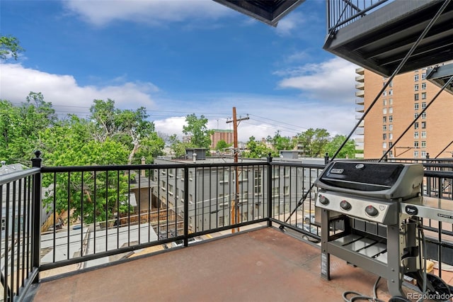 balcony with a grill