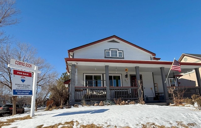 view of front of home featuring a porch