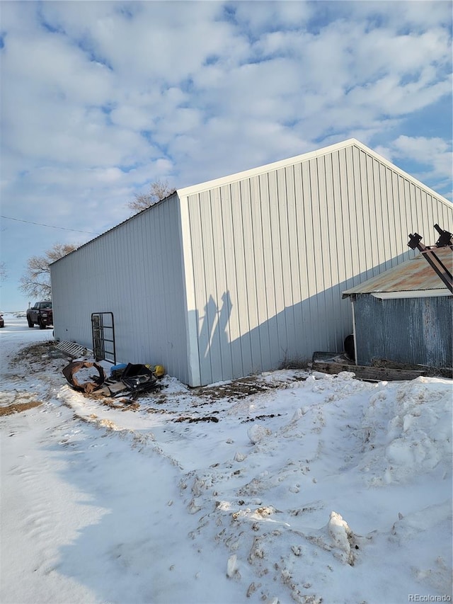 view of snow covered structure