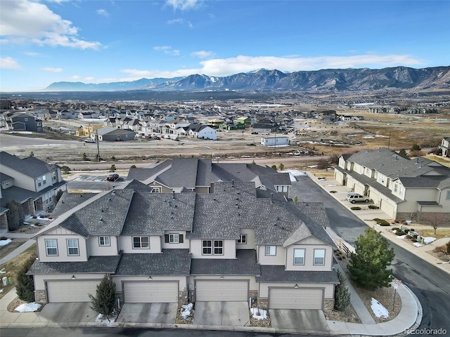 bird's eye view featuring a mountain view