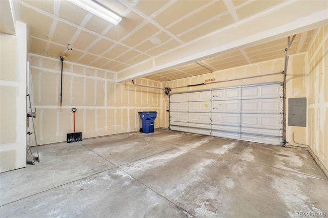 garage with electric panel