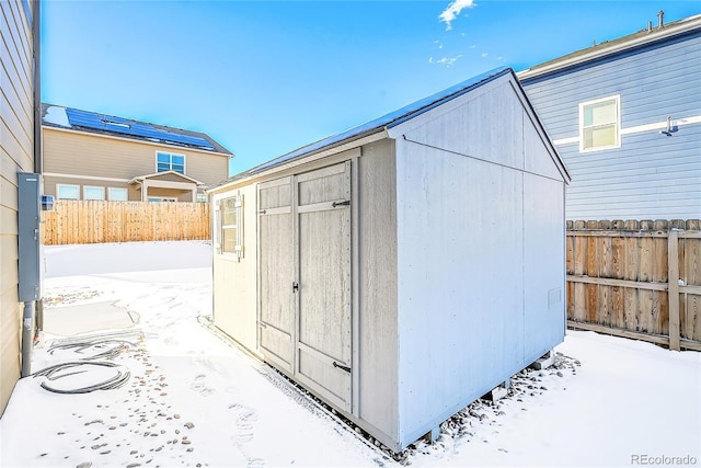 view of snow covered structure