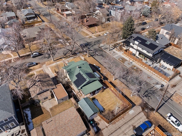 bird's eye view with a residential view