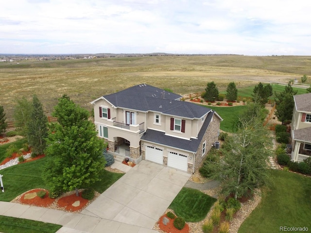 drone / aerial view featuring a rural view