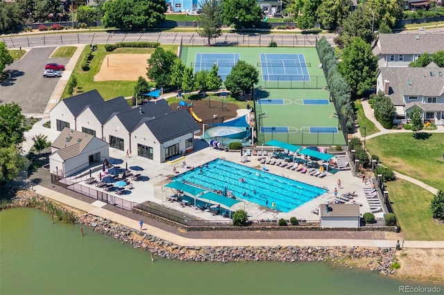 1473 E 130th Dr, Thornton, CO 80241 - bird's eye view of a pool area and a nearby body of water