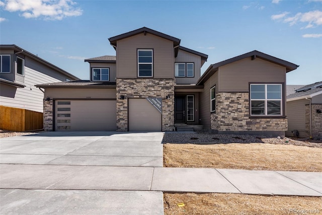 view of front of house with a garage