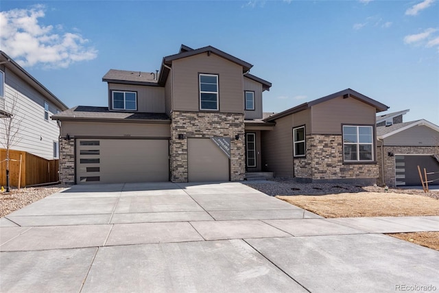 view of front of property featuring a garage