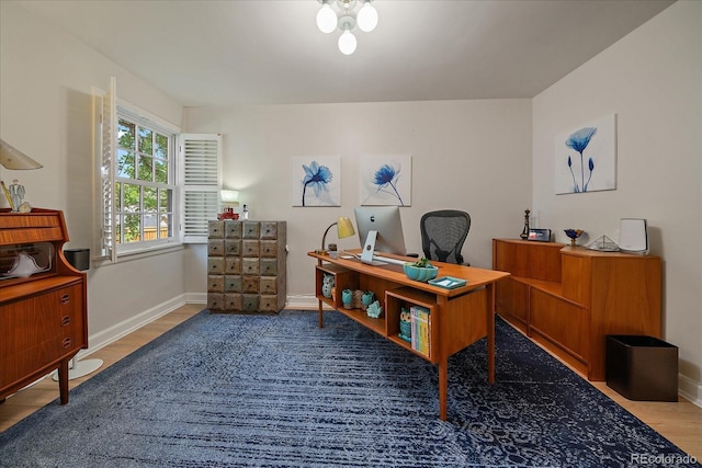 1040 N Kearney St, Denver, CO 80220 - home office featuring wood finished floors
