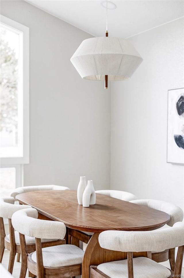 dining area featuring a healthy amount of sunlight