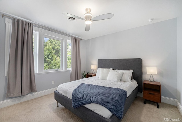 2831 N Humboldt St, Denver, CO 80205 - carpeted bedroom with baseboards and a ceiling fan