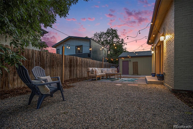 2831 N Humboldt St, Denver, CO 80205 - fenced backyard featuring outdoor lounge area and a patio area