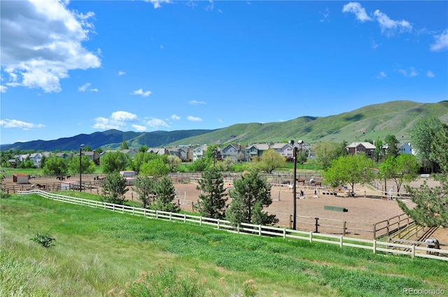 view of mountain feature featuring a rural view