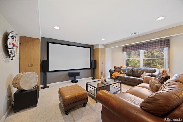 10 Sand Cherry, Littleton, CO 80127 - home theater room with recessed lighting, baseboards, and light colored carpet