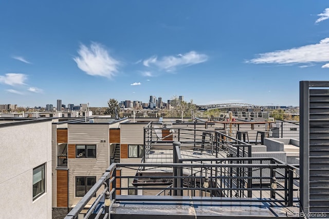 deck with a view of skyline