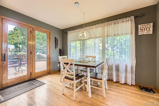 6588 S Oak Cir, Littleton, CO 80127 - dining area featuring light wood-style floors and baseboards