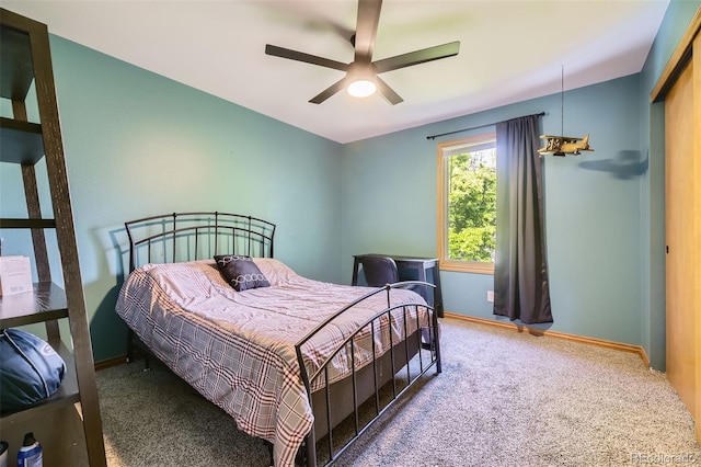 6588 S Oak Cir, Littleton, CO 80127 - bedroom with carpet floors and ceiling fan