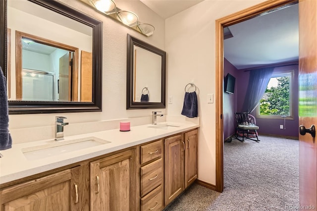 6588 S Oak Cir, Littleton, CO 80127 - bathroom featuring double vanity and an enclosed shower
