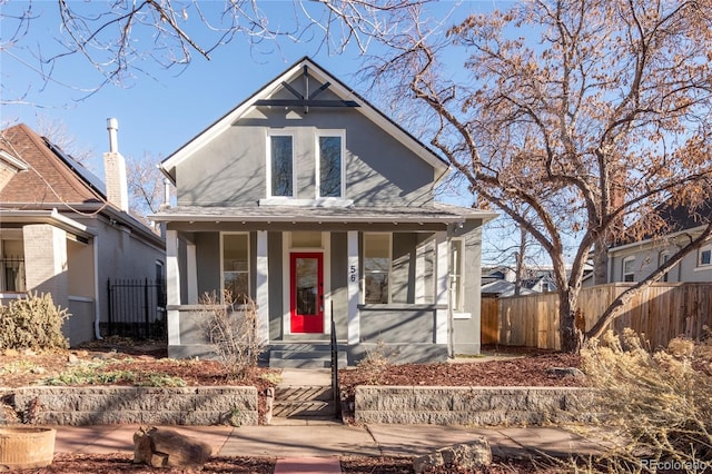 view of front of home featuring a porch