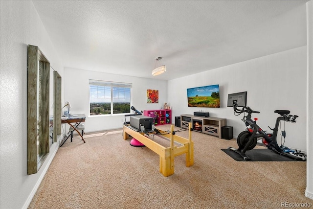 12972 Uinta Ct, Thornton, CO 80602 - carpeted living room featuring baseboards and a textured ceiling