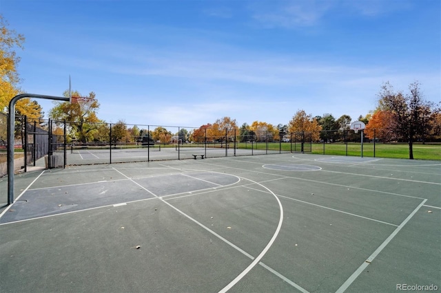 view of sport court with tennis court