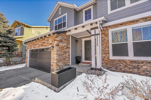 view of front of home featuring a garage