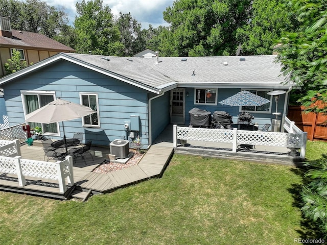 6416 Zang Ct, Arvada, CO 80004 - rear view of property with a wooden deck and roof with shingles