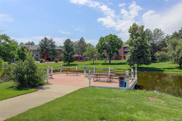 6416 Zang Ct, Arvada, CO 80004 - view of property's community with a lawn and a water view