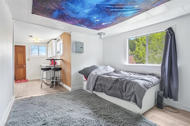 11827 Brook Rd, Golden, CO 80403 - bedroom featuring wood finished floors and electric panel