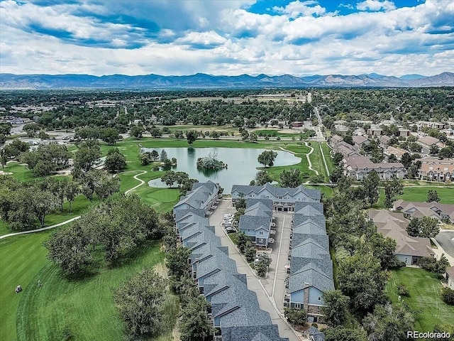 2951 W Riverwalk Cir Unit N, Littleton, CO 80123 - aerial perspective of suburban area with a water and mountain view