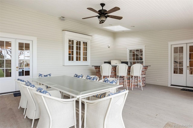 sunroom / solarium with french doors