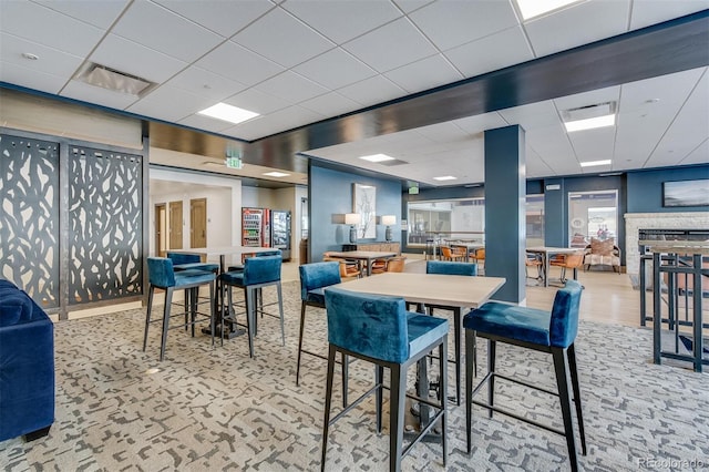 645 S Park Ave Unit 302, Breckenridge, CO 80424 - dining area with a paneled ceiling