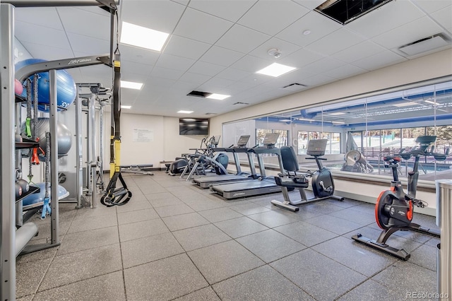 645 S Park Ave Unit 302, Breckenridge, CO 80424 - workout area featuring a drop ceiling