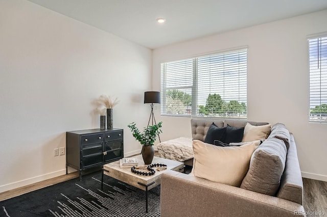370 Geneva St, Aurora, CO 80010 - living room featuring dark wood-style floors, plenty of natural light, and recessed lighting