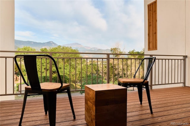 balcony with a mountain view