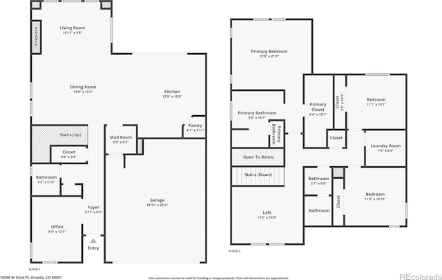 16568 W 92nd Pl, Arvada, CO 80007 - view of floor plan / room layout