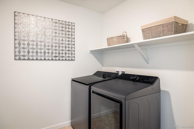 16568 W 92nd Pl, Arvada, CO 80007 - laundry area with washing machine and dryer and tile patterned floors