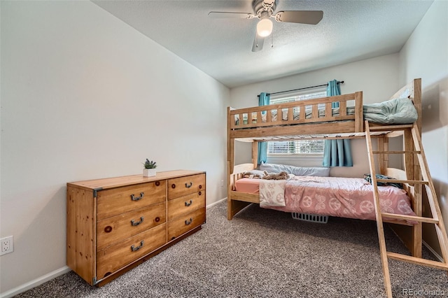 5534 S Wenatchee St, Aurora, CO 80015 - carpeted bedroom featuring a textured ceiling and ceiling fan