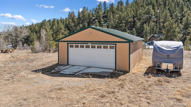 2555 New Mill Gulch Rd, Canon City, CO 81212 - detached garage with a forest view