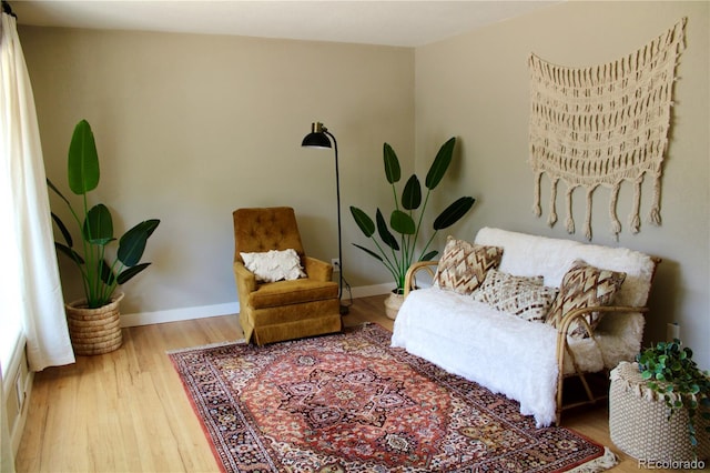 sitting room featuring hardwood / wood-style floors