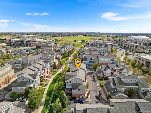 drone / aerial view with a residential view