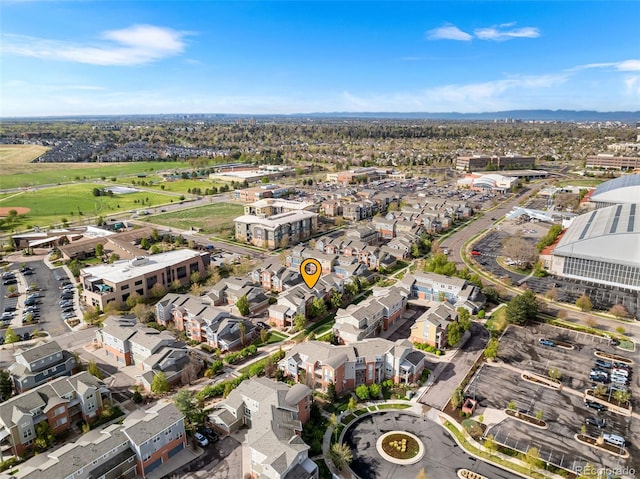 bird's eye view with a residential view
