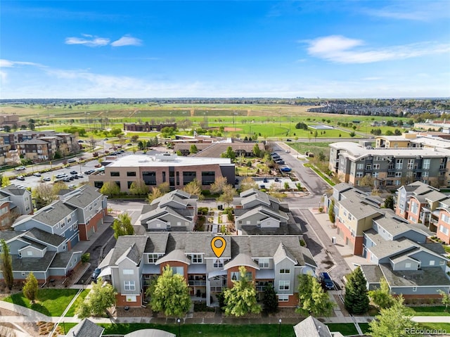 aerial view with a residential view