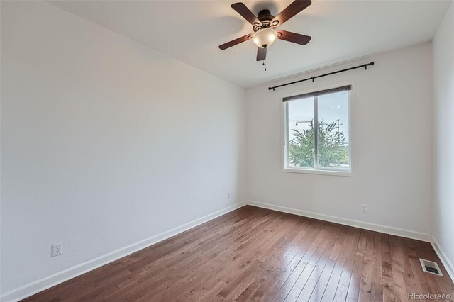 23993 E Briarwood Dr, Aurora, CO 80016 - empty room with hardwood / wood-style floors and a ceiling fan